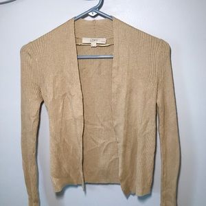 Ribbed open cardigan